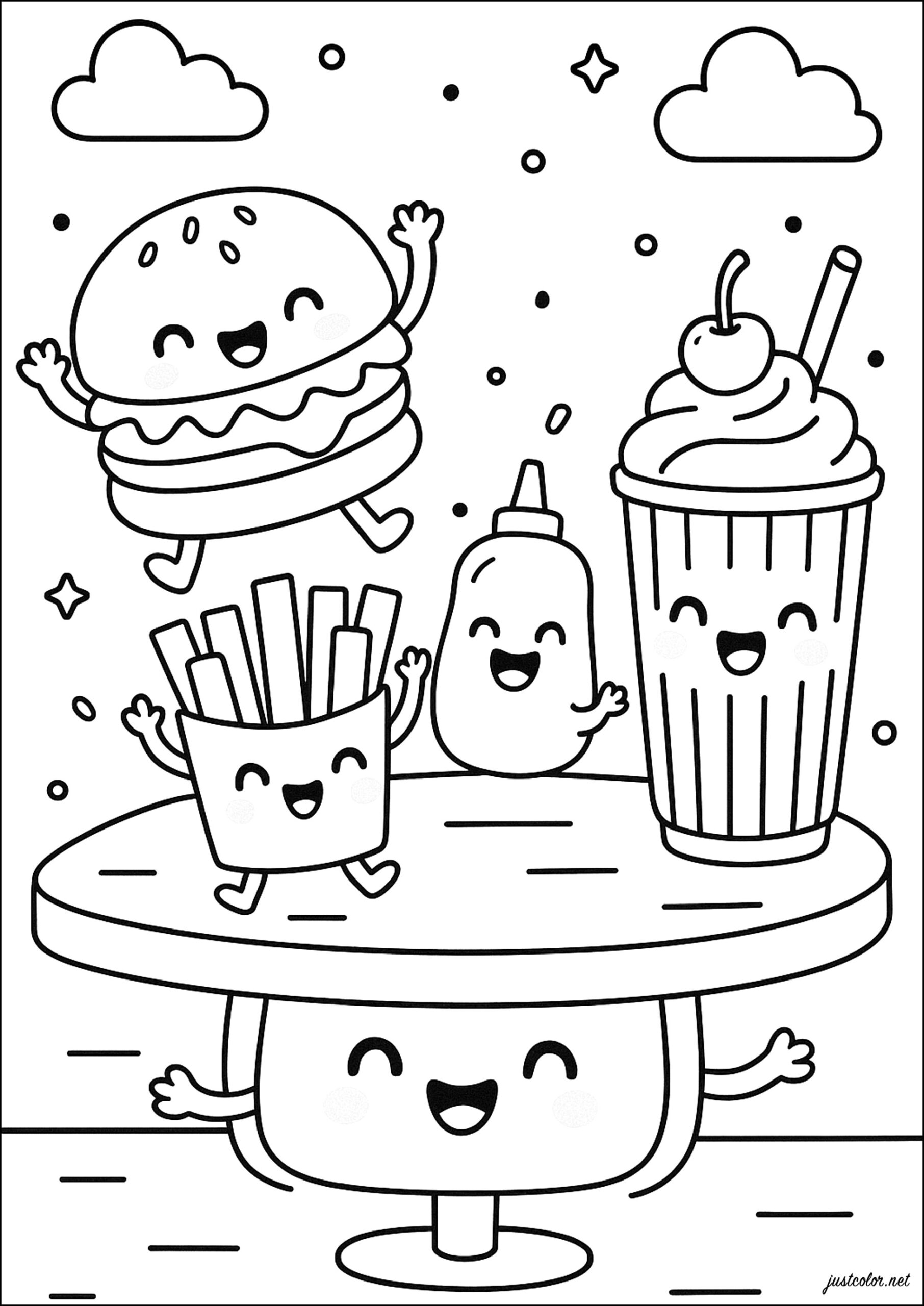 cute food coloring pages
