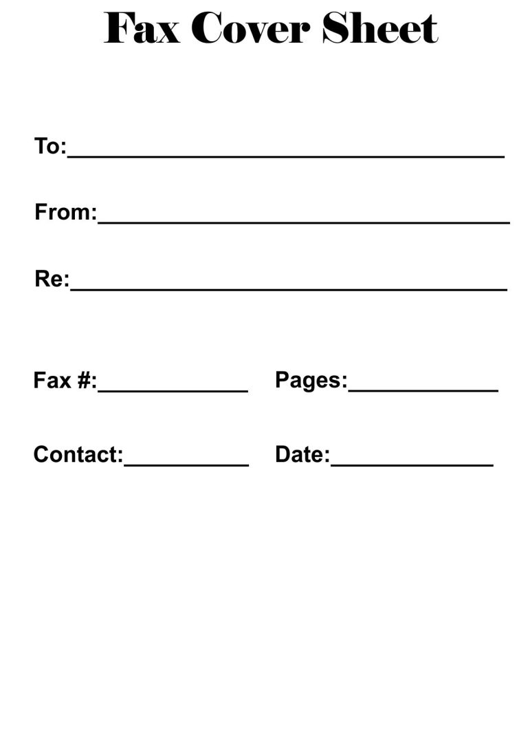 fax cover sheet printable pdf