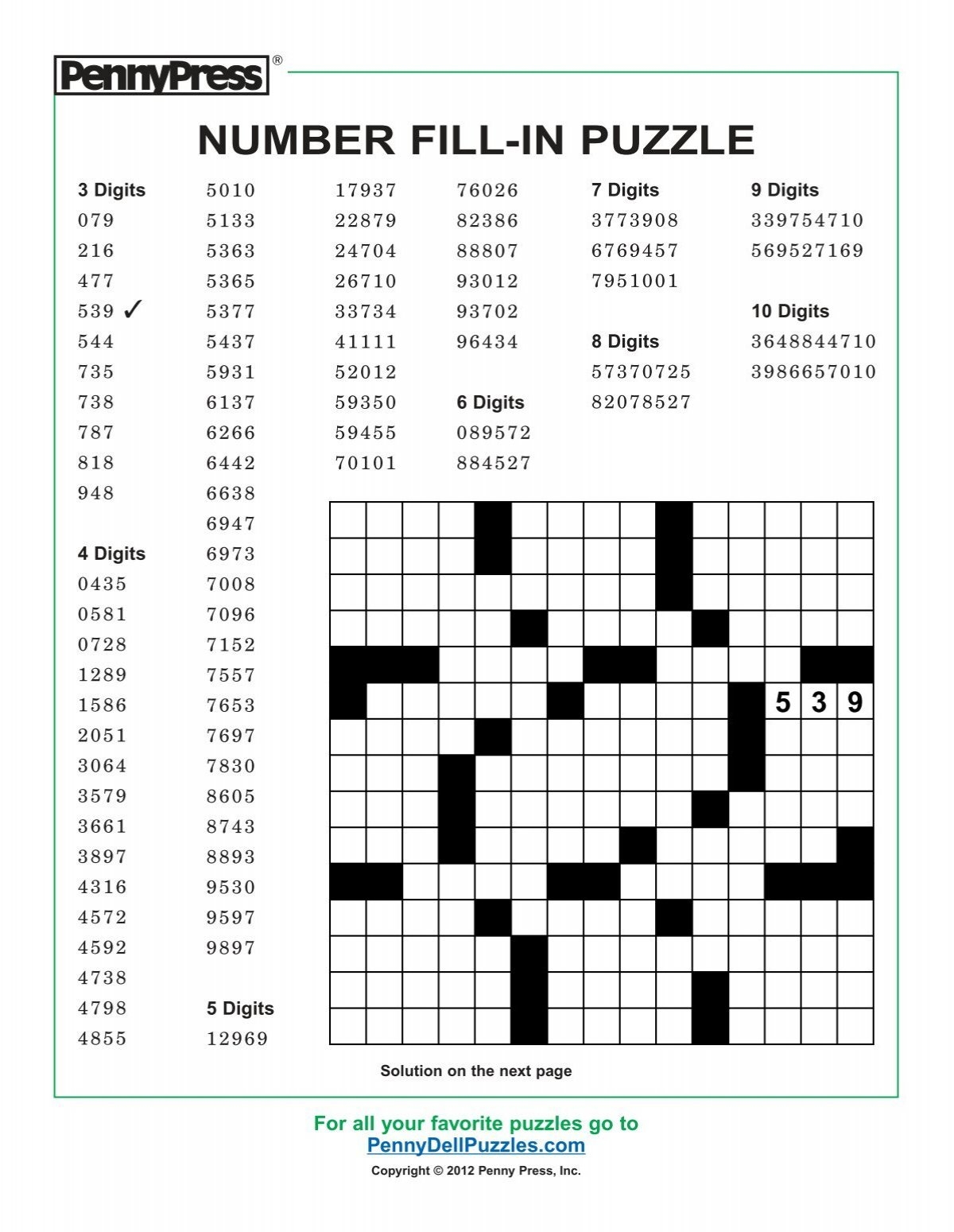 Fill In Puzzles Free Printable Printable Party Favors