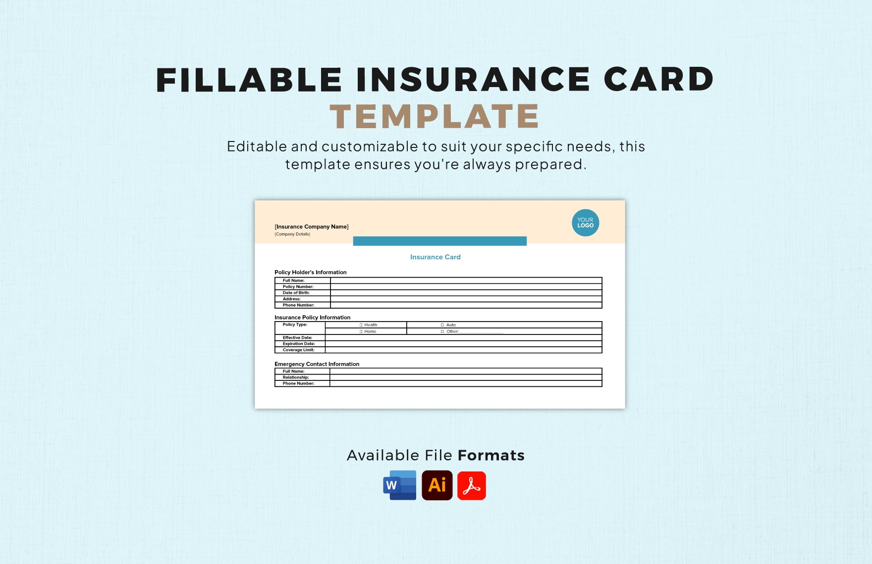 fillable printable progressive insurance card template