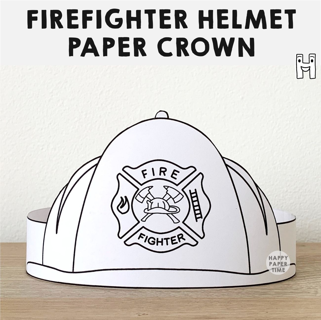 Firefighter Helmet Paper Crown Headband Printable Coloring Made By Teachers