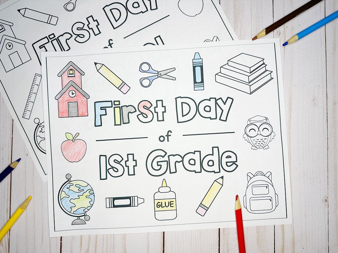 first grade coloring pages