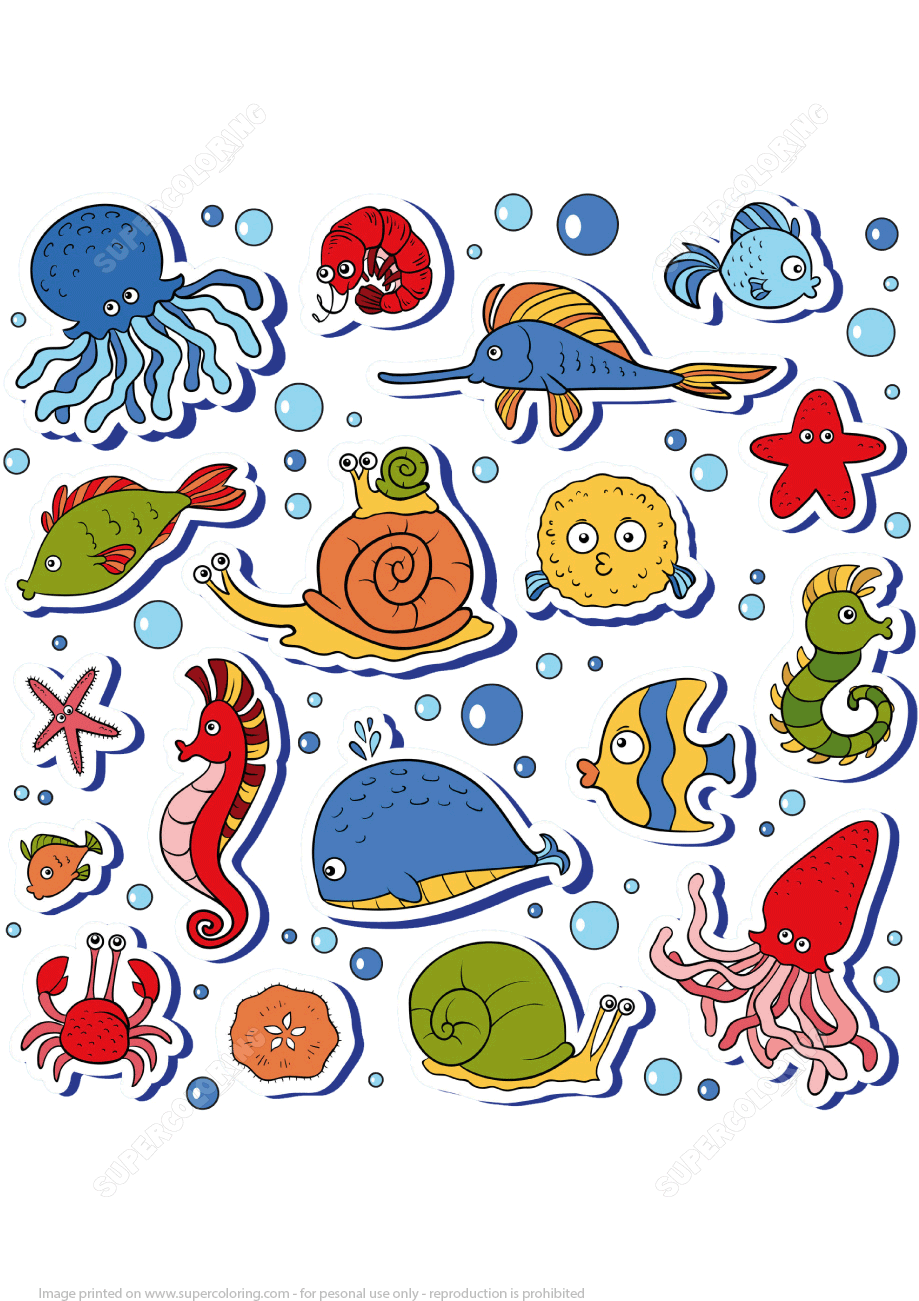 free printable sea creature templates