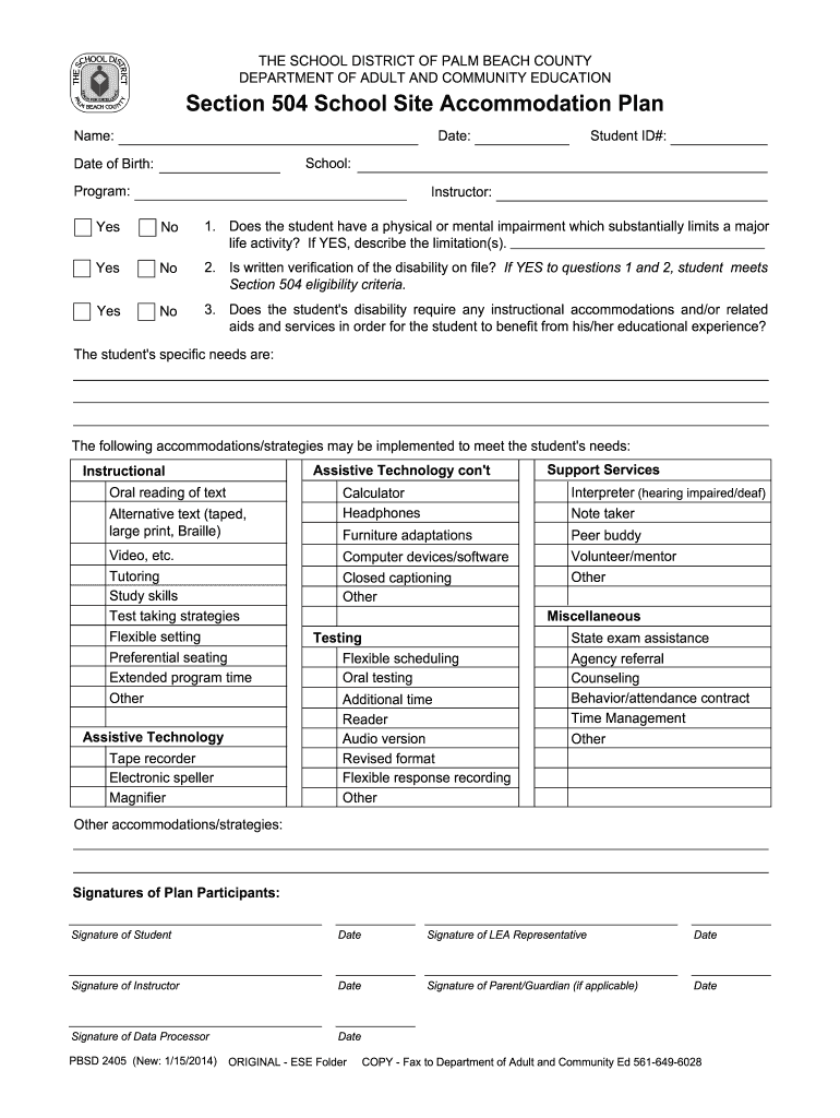 FL PBSD 2405 Form Fill Online Printable Fillable Blank PdfFiller