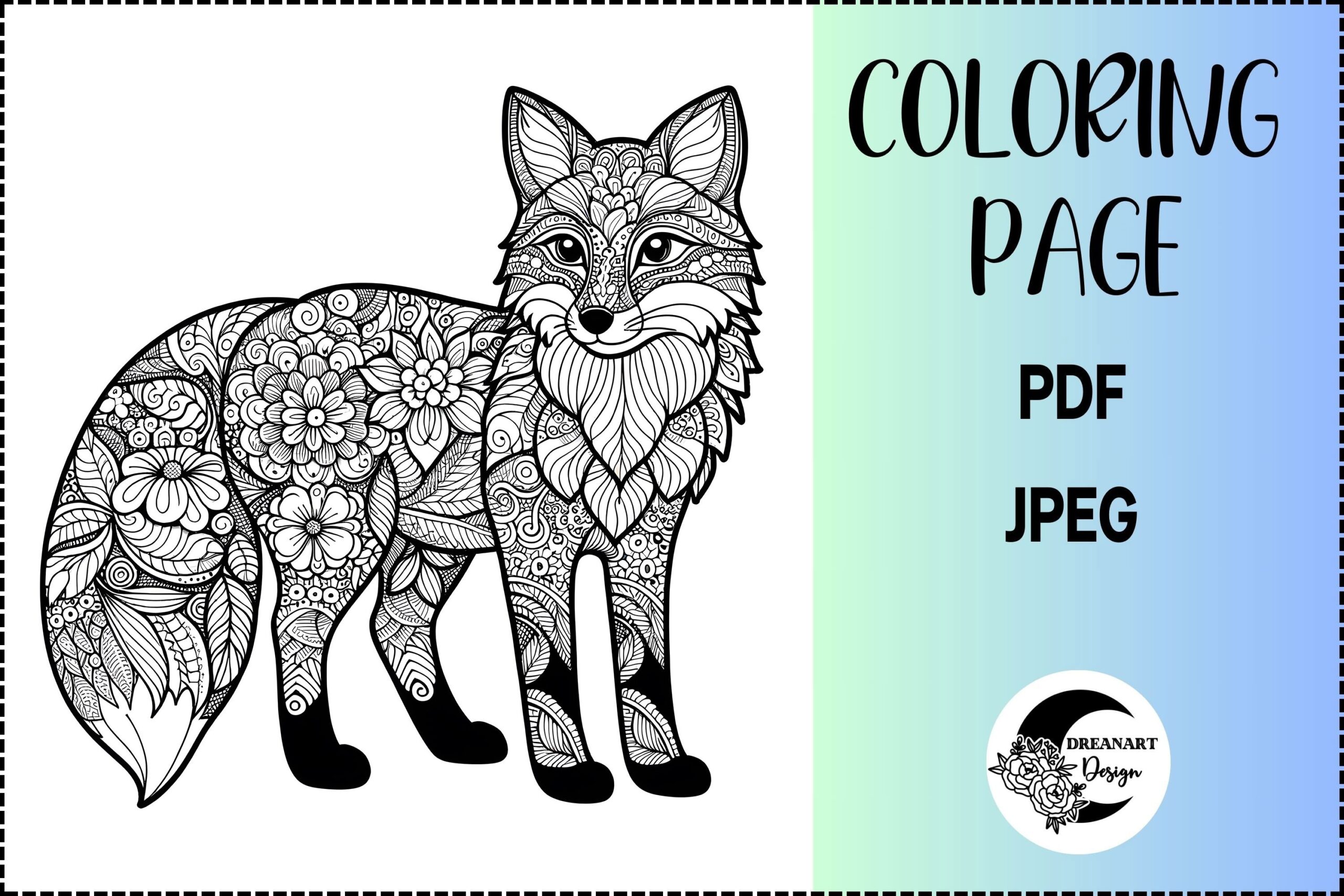 fox coloring pages printable pdf