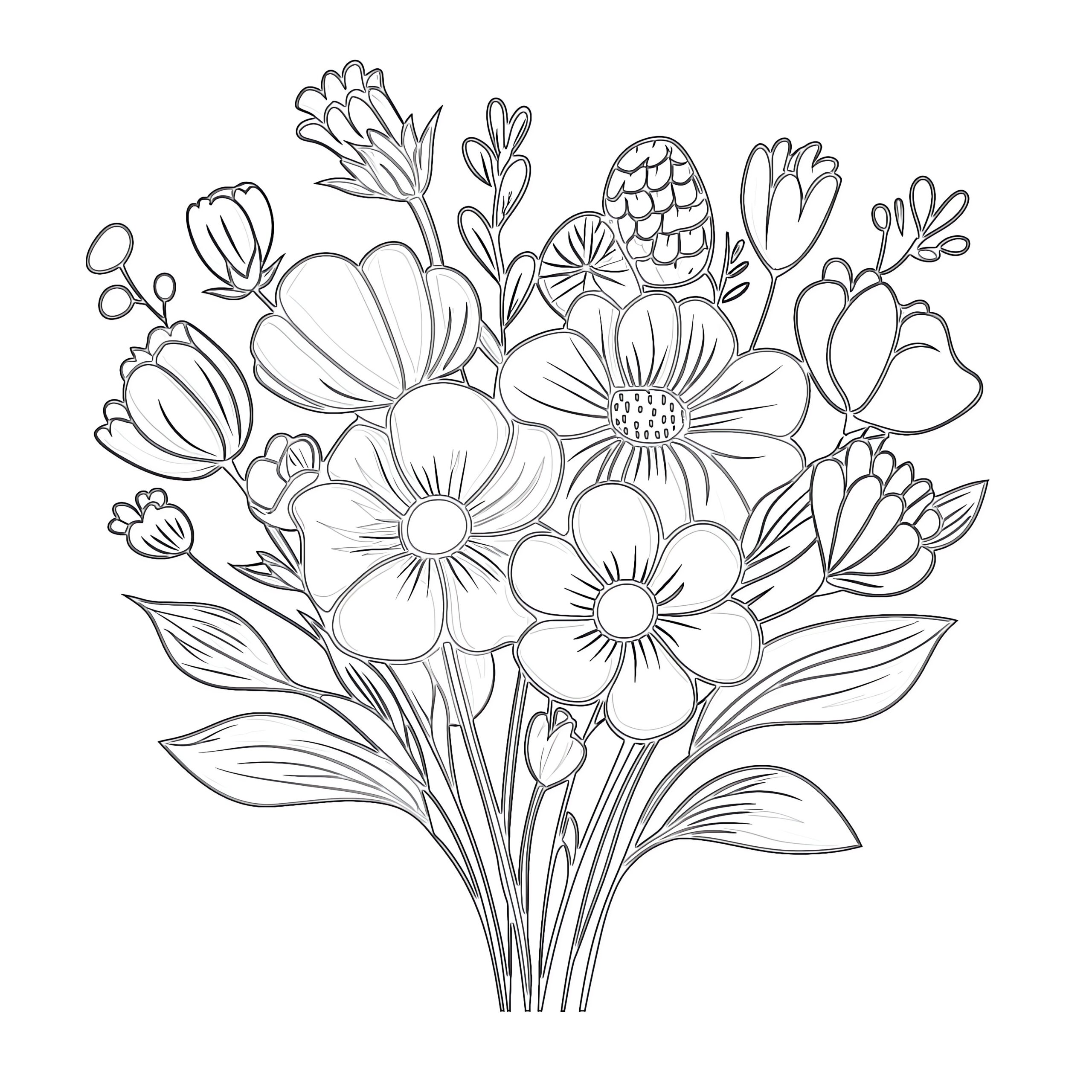 bouquet of flowers coloring page
