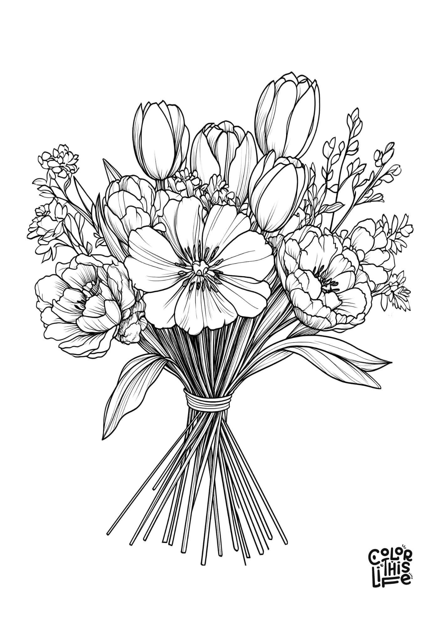 floral coloring pages for adults
