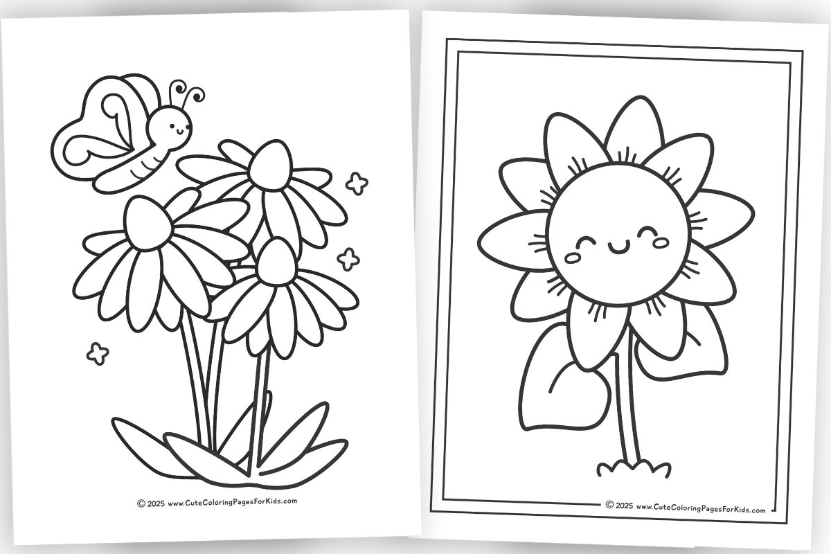 colouring sheets of flowers