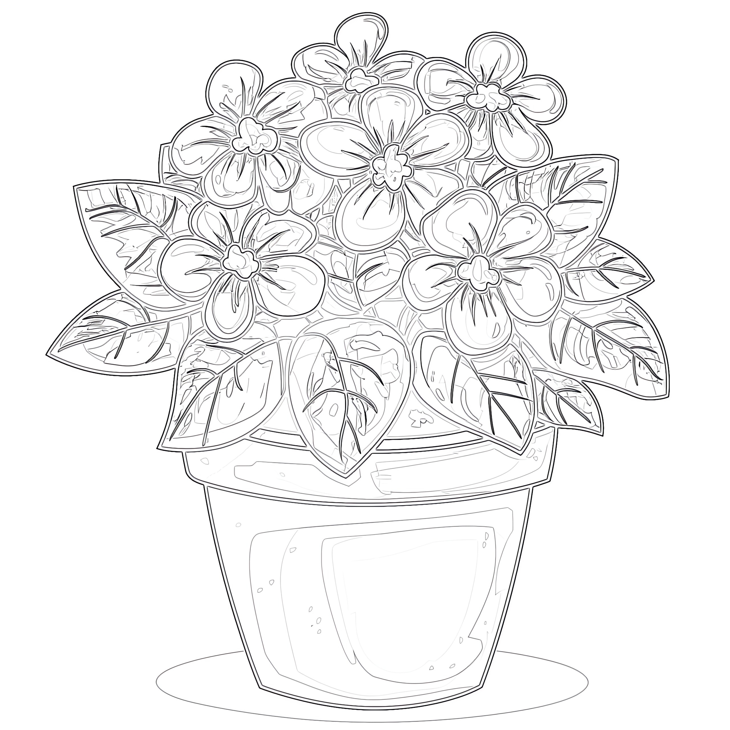 Flower In Pot Coloring Page Coloring Pages Mimi Panda