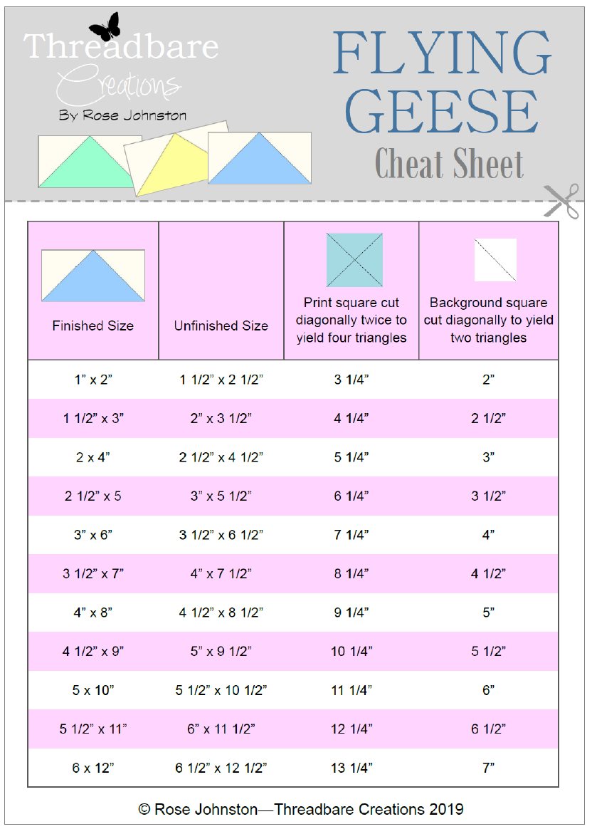 free printable flying geese templates