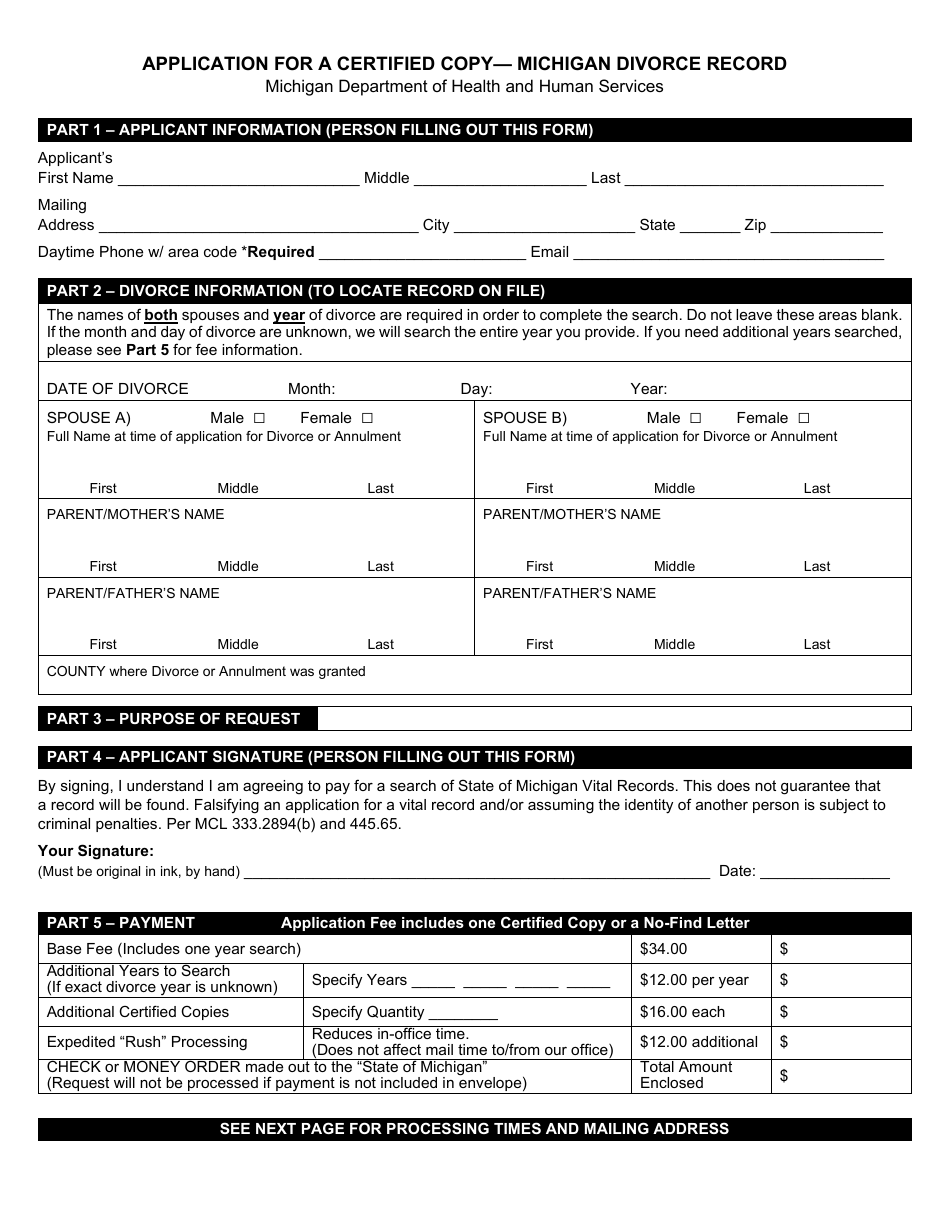 printable michigan divorce forms pdf