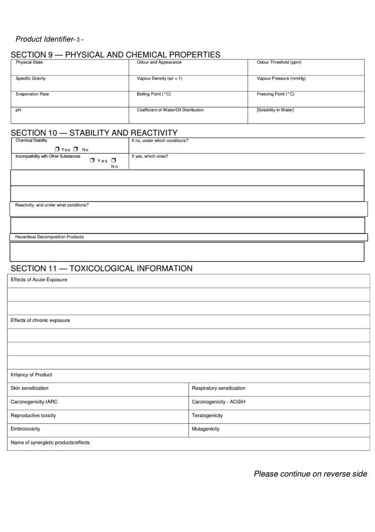 Form Material Safety Sheet Fill Out Printable PDF Forms