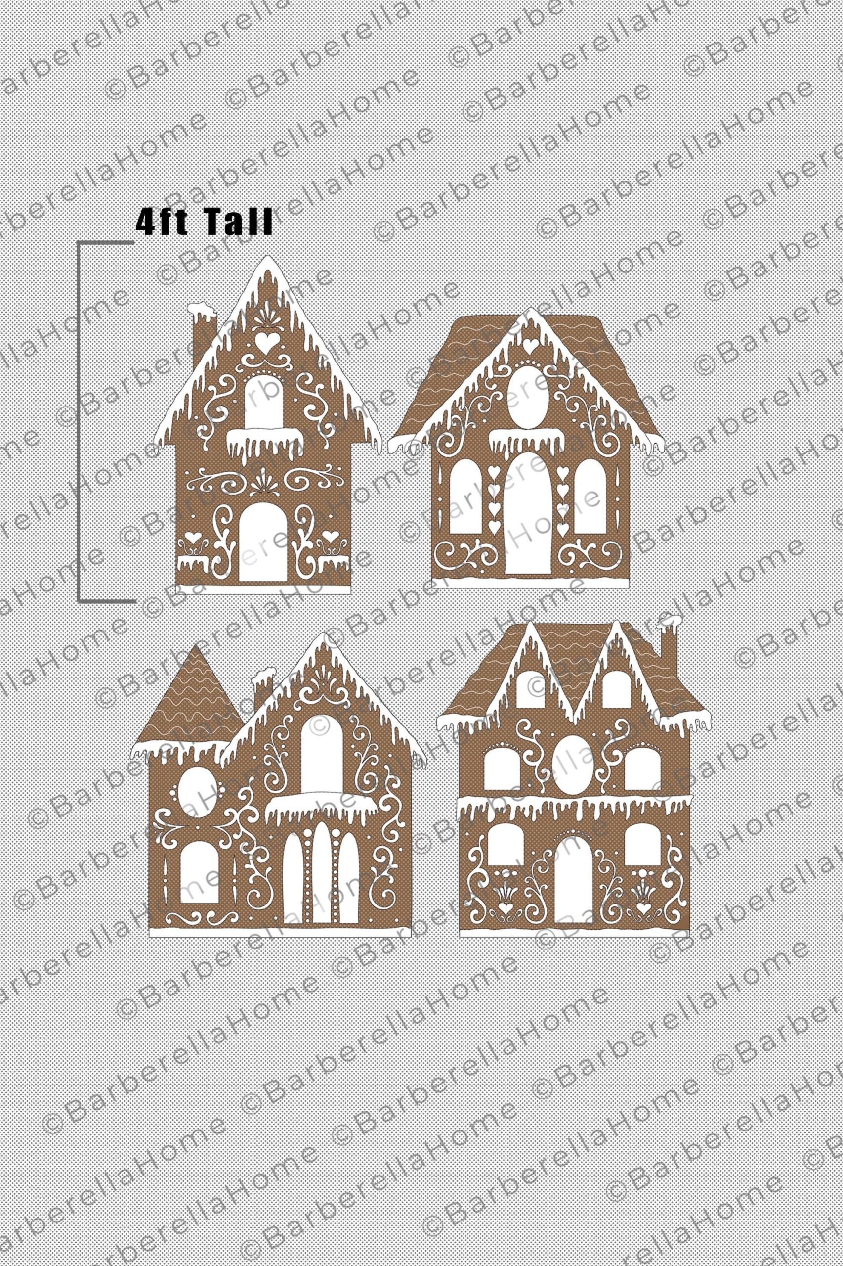 printable full size gingerbread house template