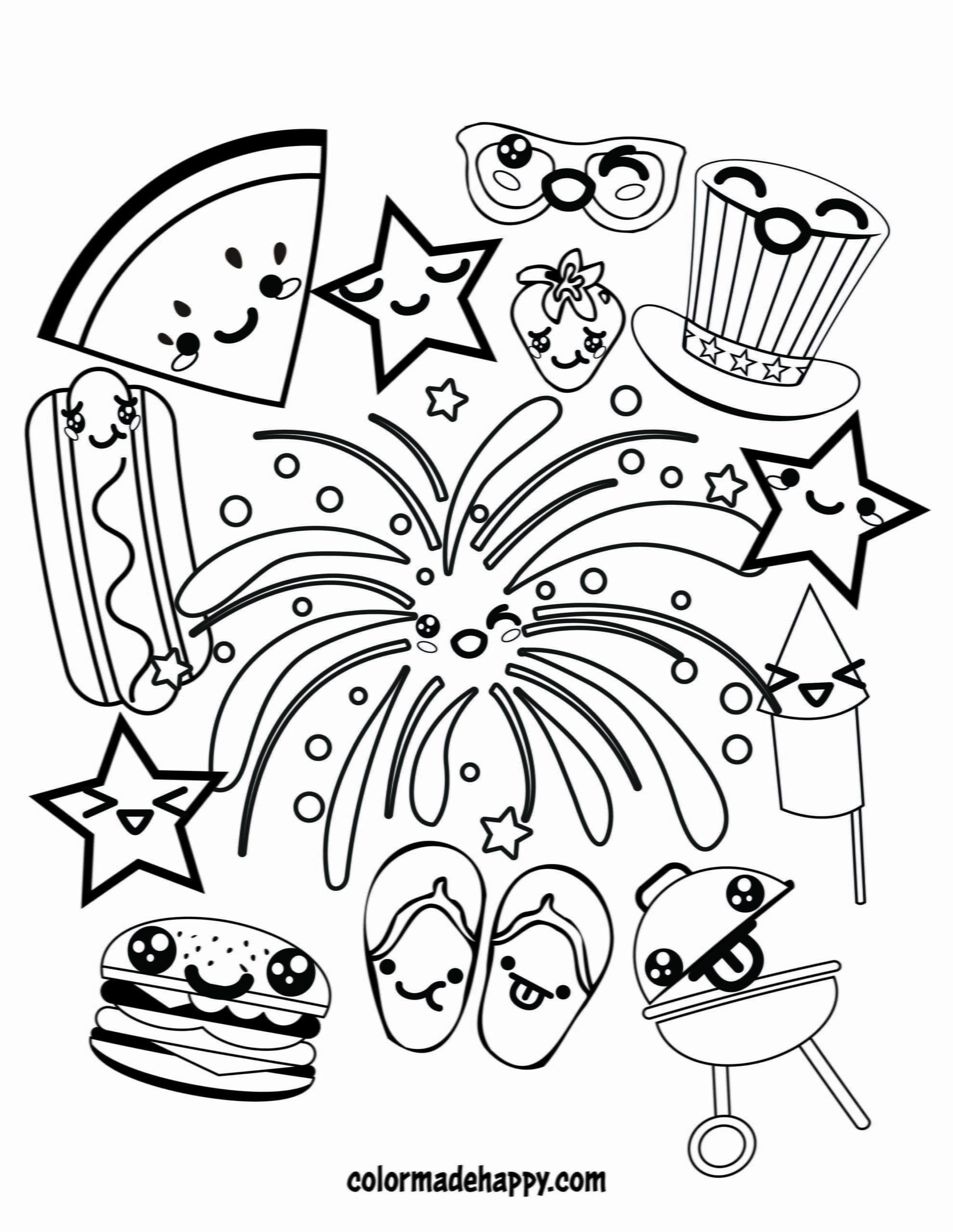 4th of july color sheets