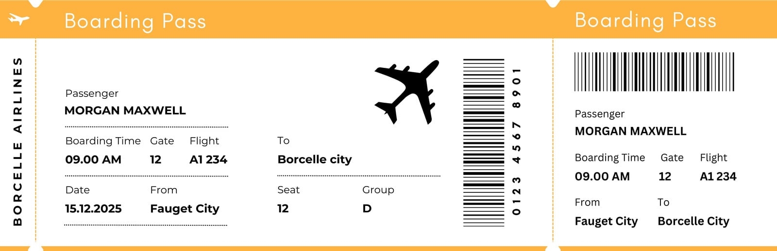 Free And Customizable Boarding Pass Templates