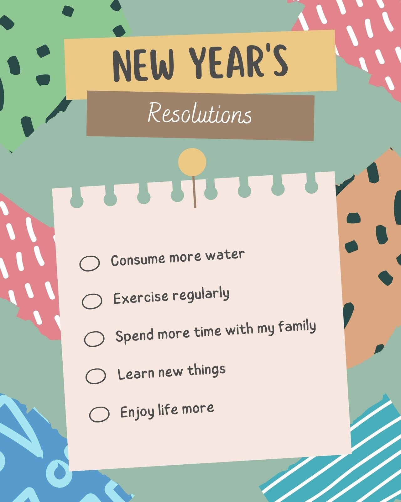 Free And Customizable New Years Resolution Templates
