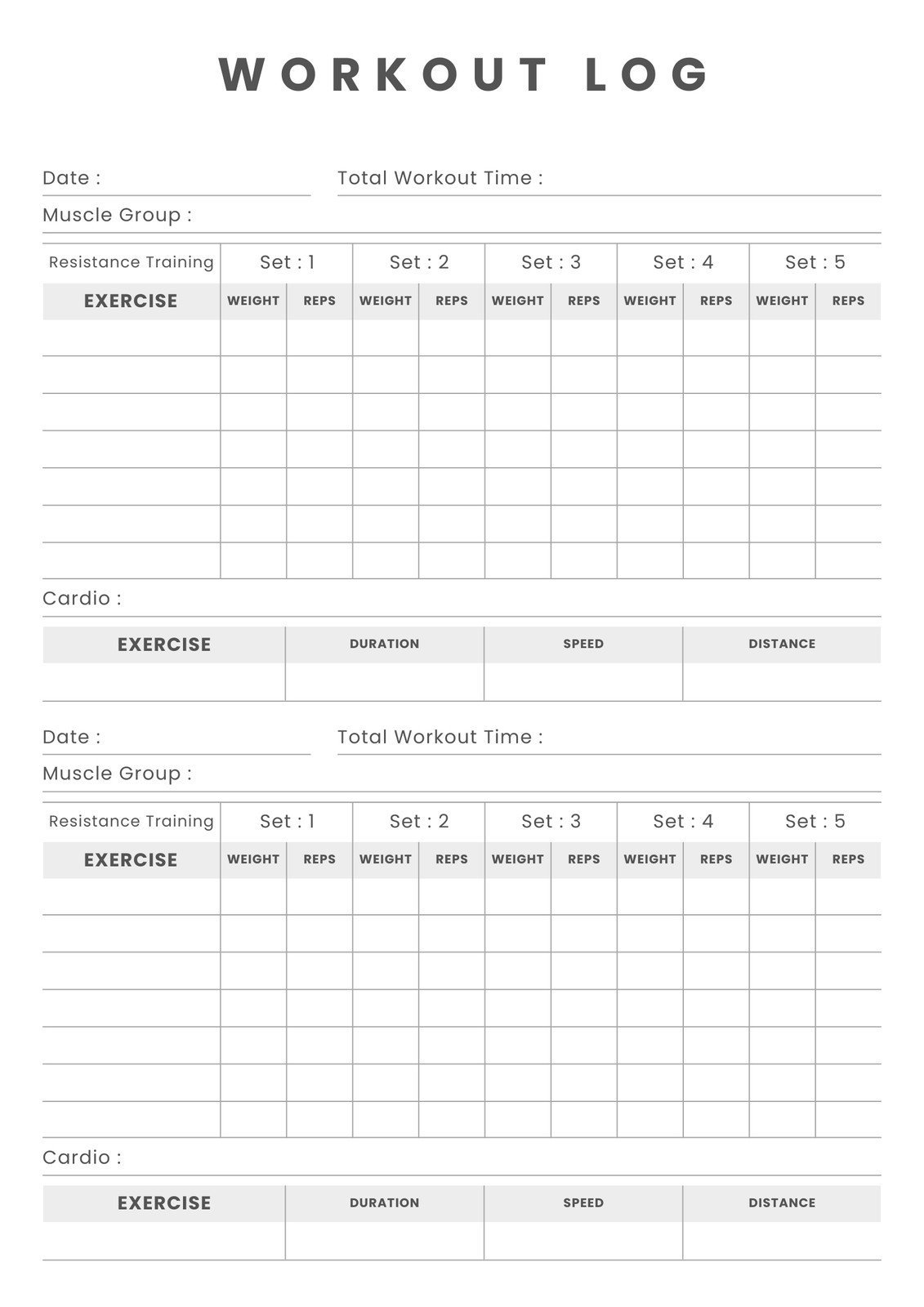 free printable fitness planner pdf