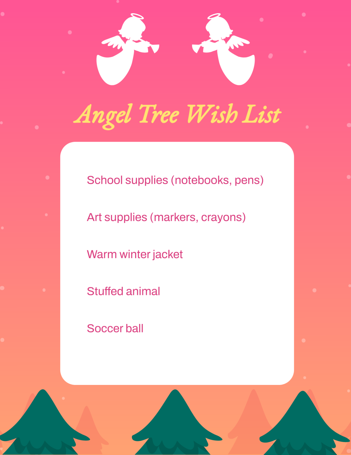 free printable angel tree tags template
