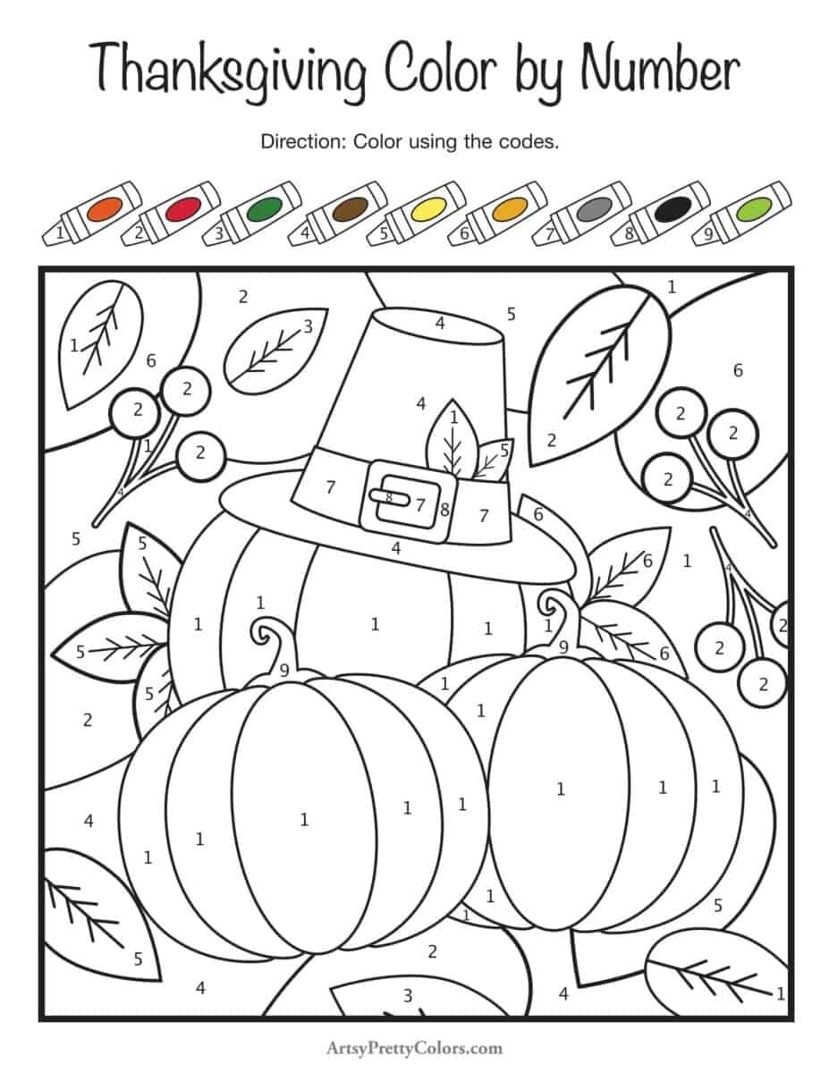 thanksgiving color by number