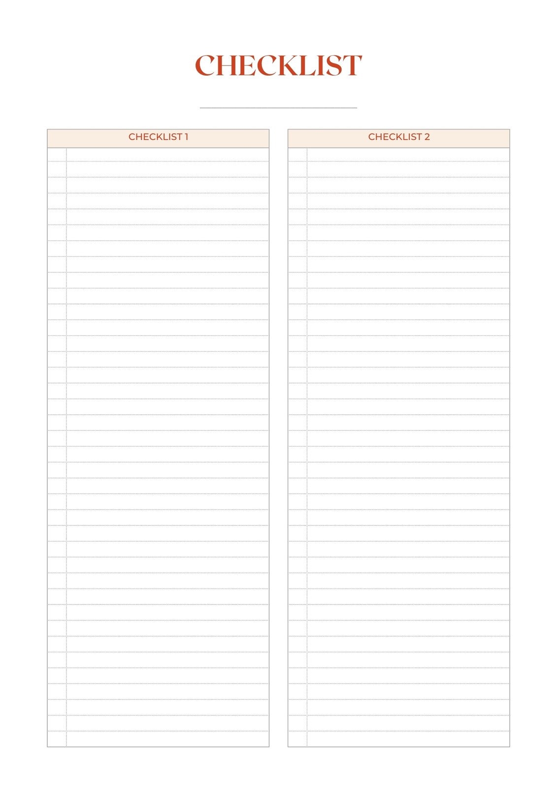 free printable checklist pdf