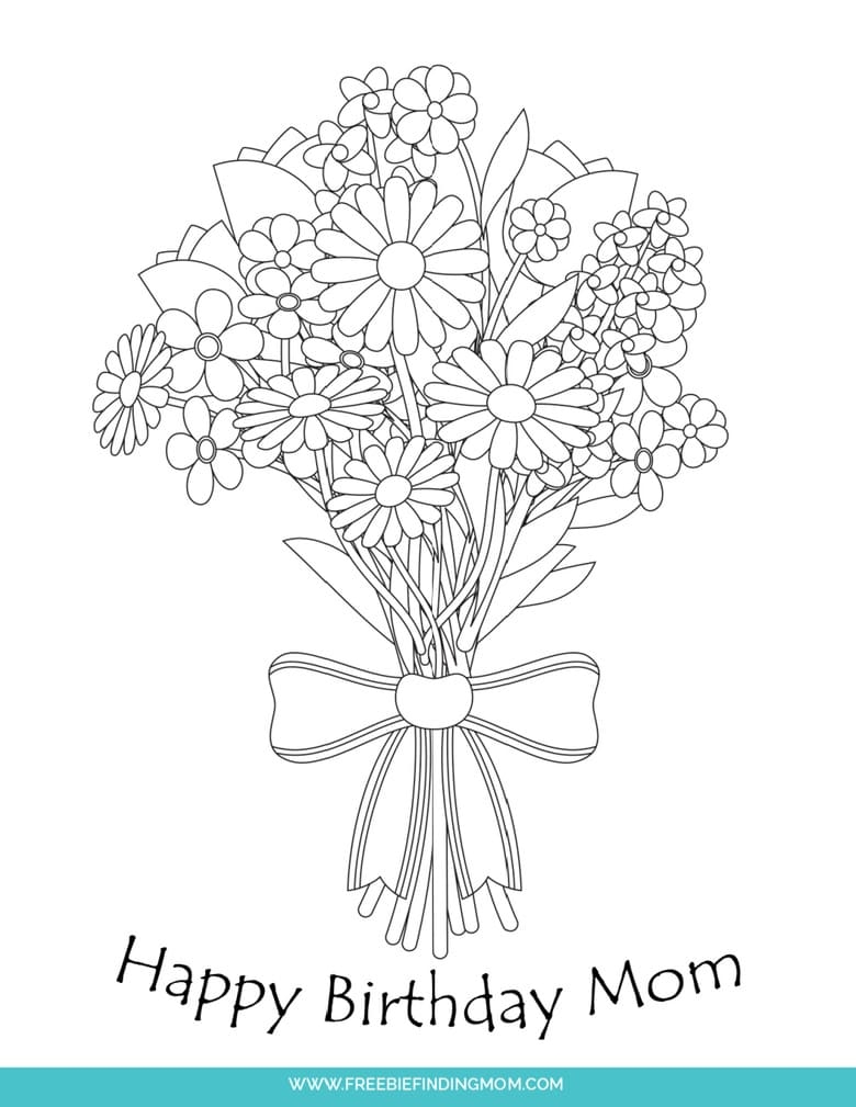 happy birthday mommy coloring pages