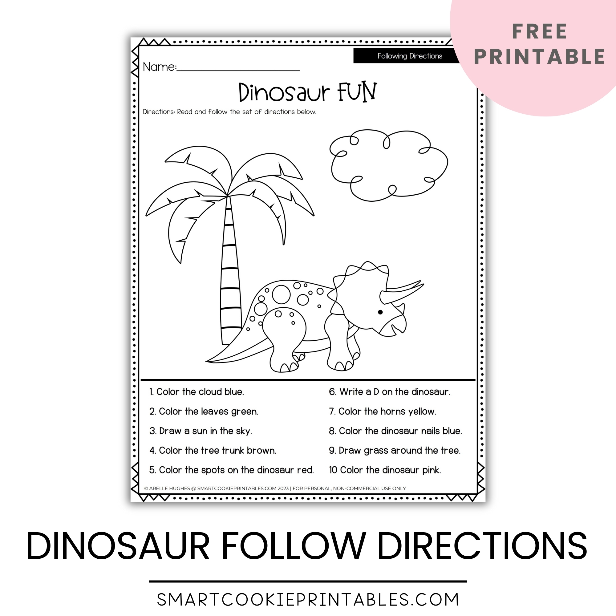 printable following directions worksheets pdf