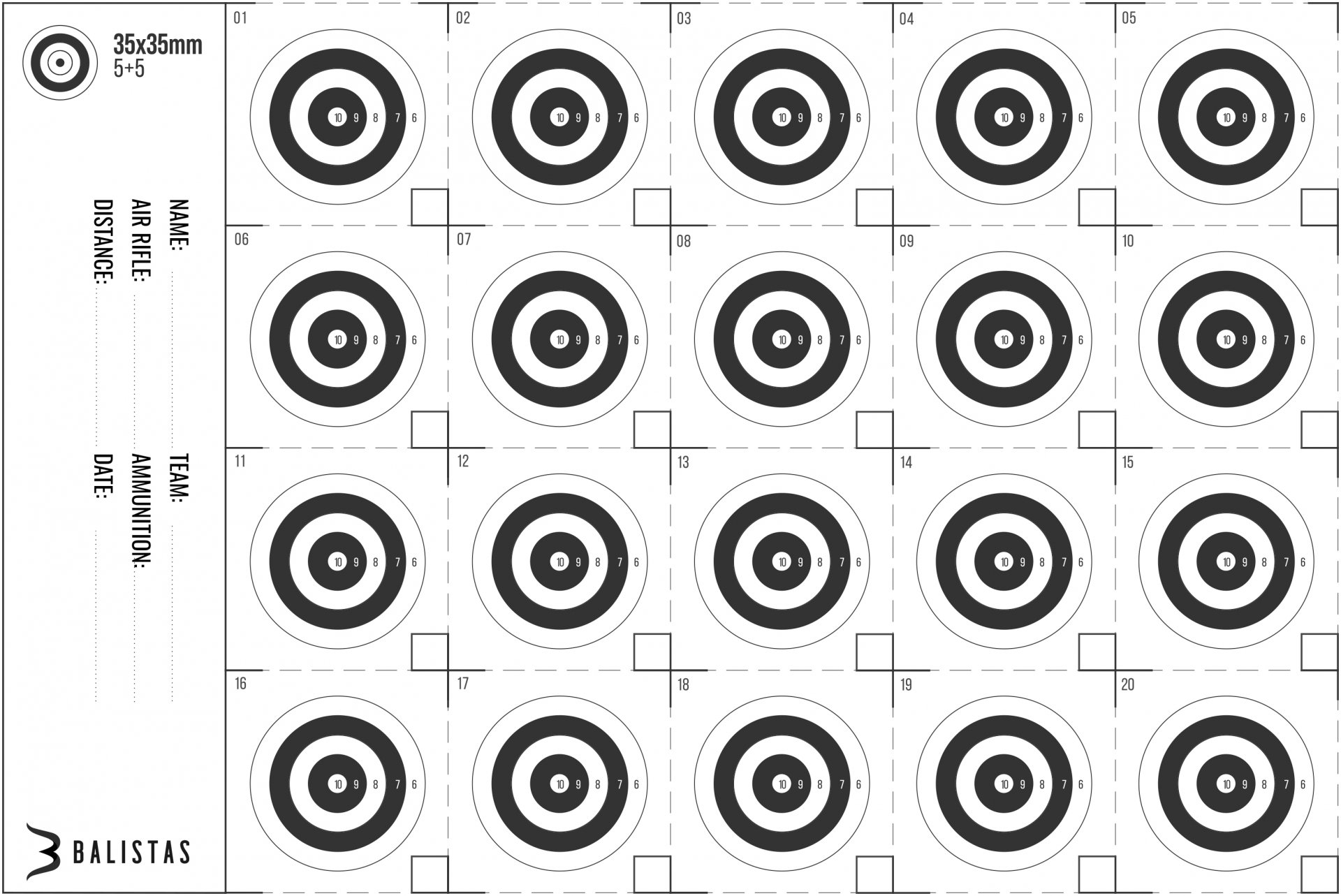 Free Downloadable Targets For An Air Rifle Pistol And PCP Rifle Balistas