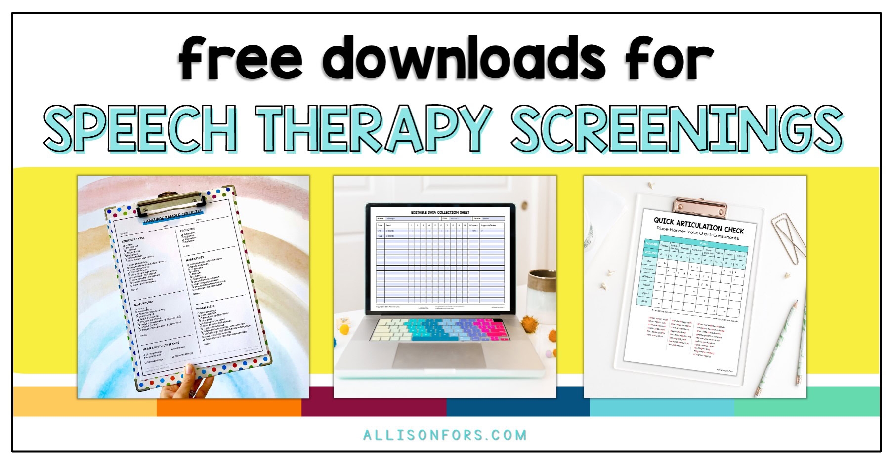 Free Downloads To Make Speech Therapy Screenings Easier Allison Fors Inc 
