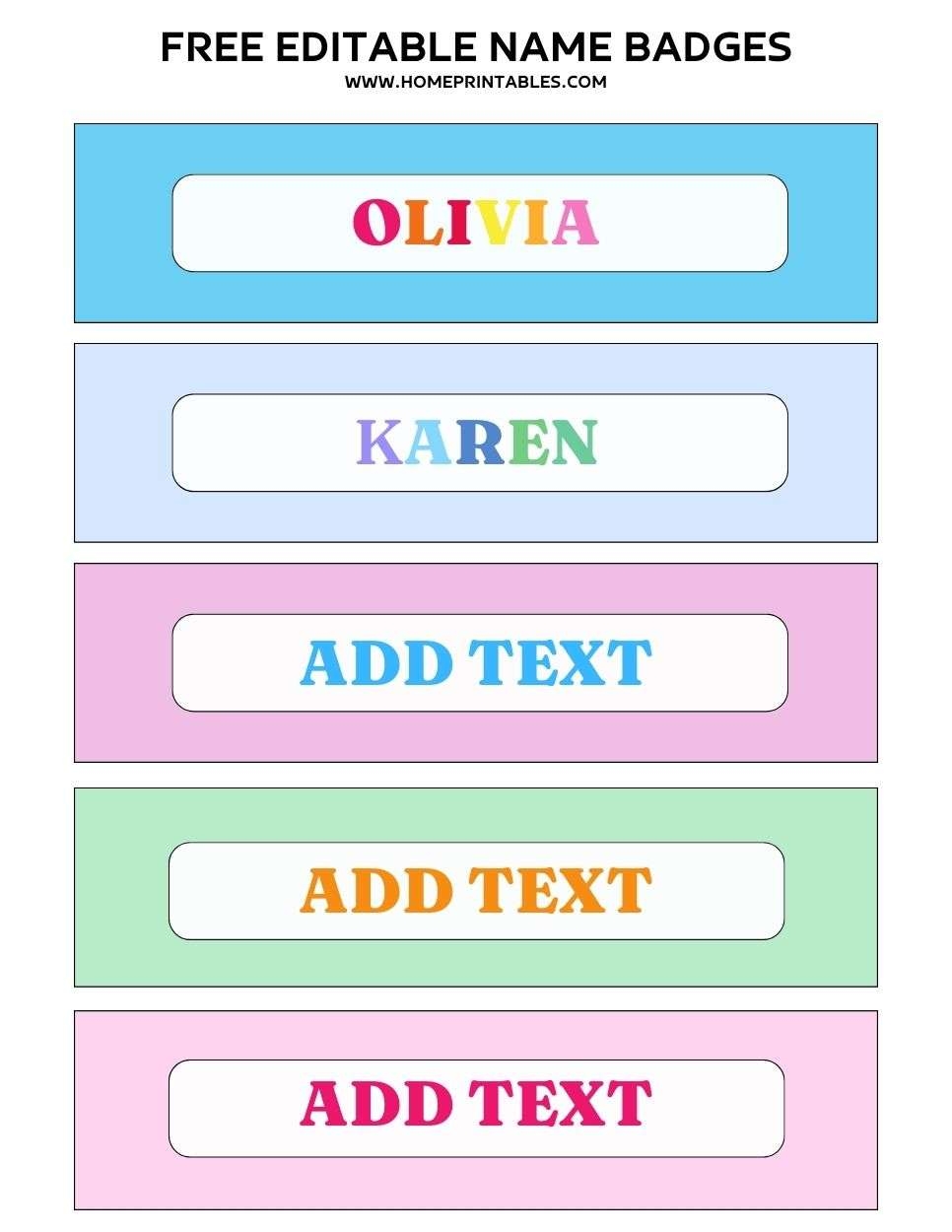 free printable name badge templates