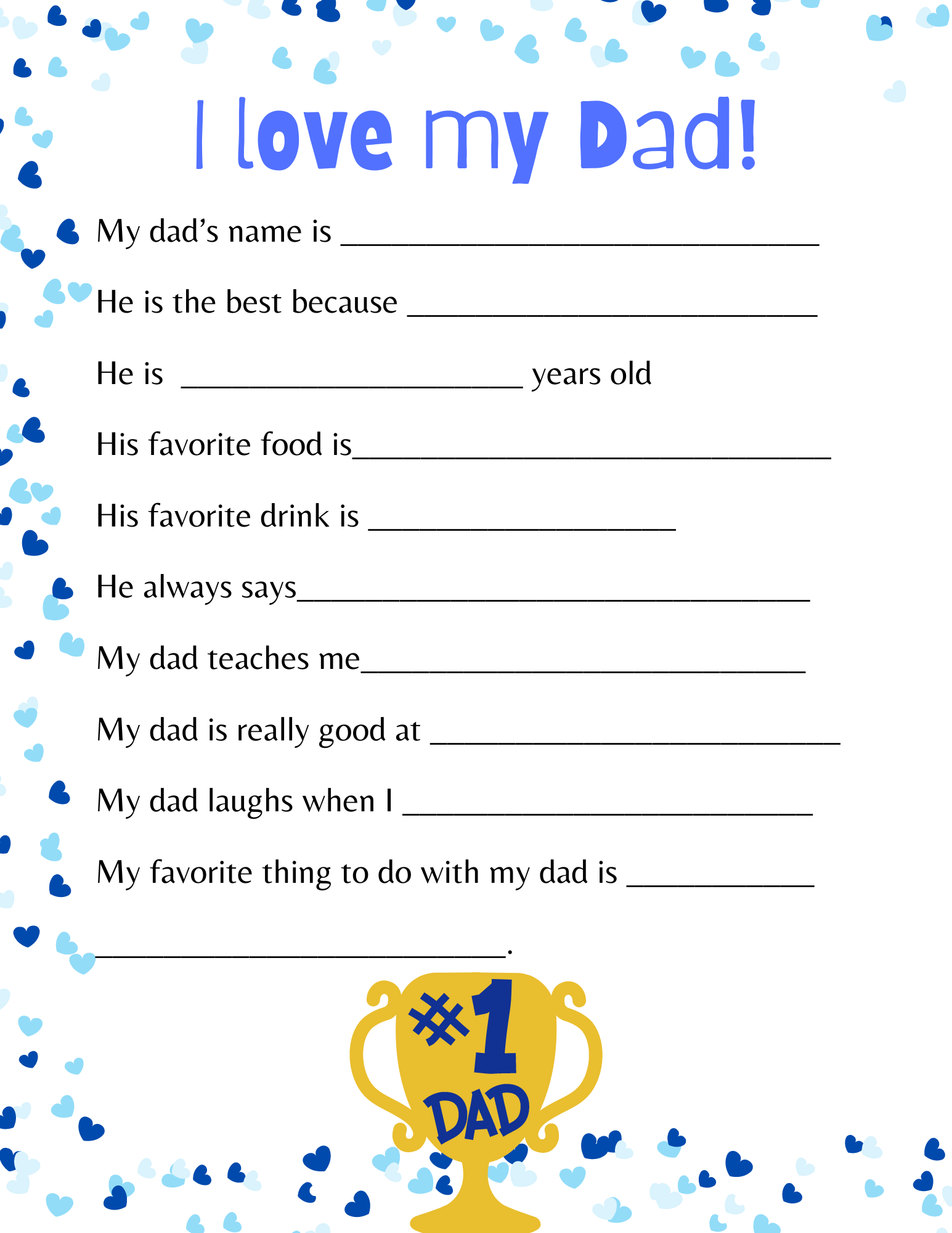 all about daddy free printable