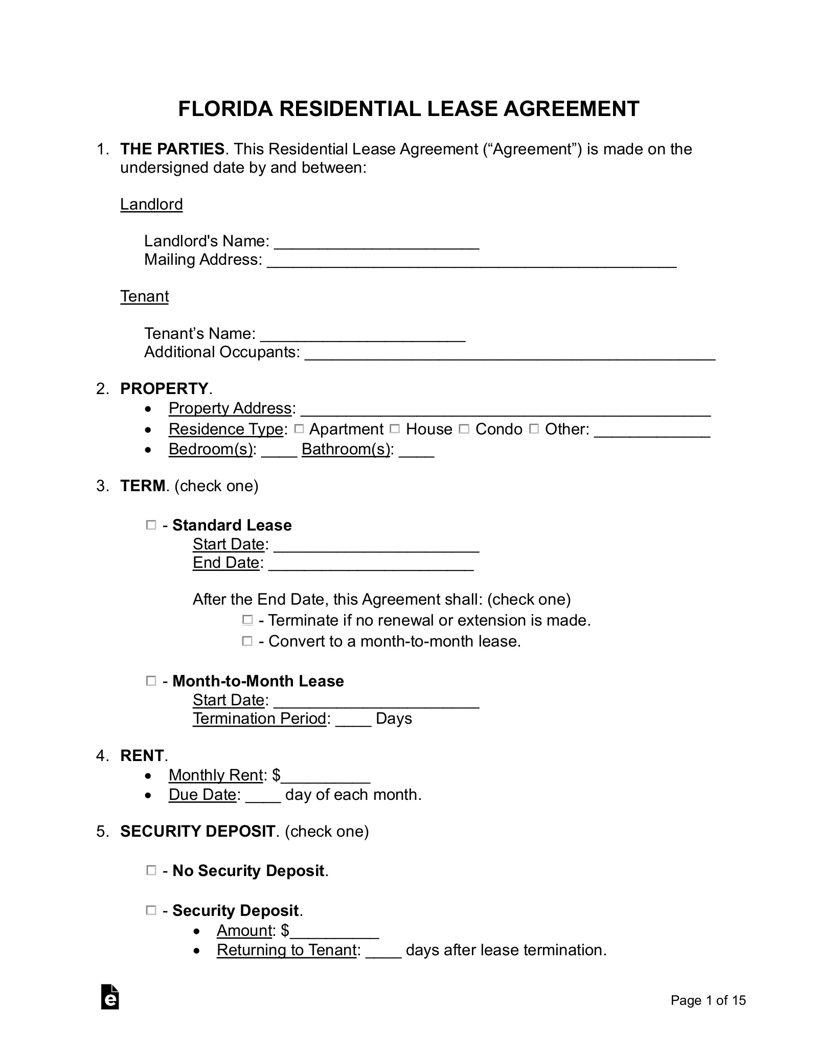 free printable lease agreement pdf
