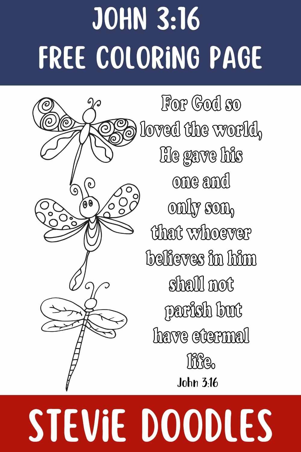 Free John 3 16 Coloring Pages Stevie Doodles