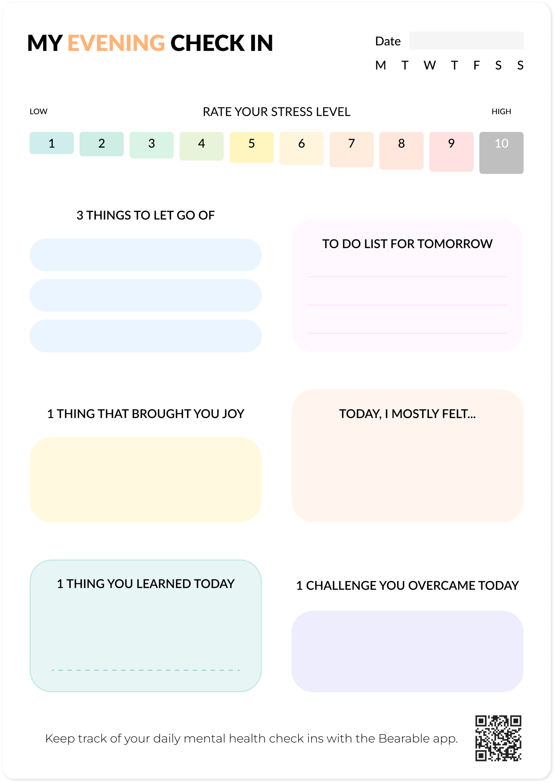 free printable mental health worksheets pdf