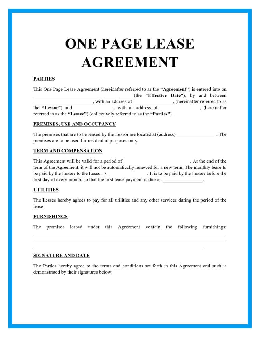 printable lease agreement pdf