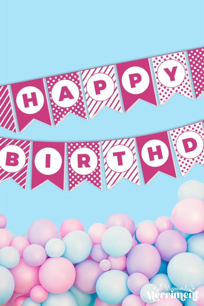 happy birthday printable banner pdf