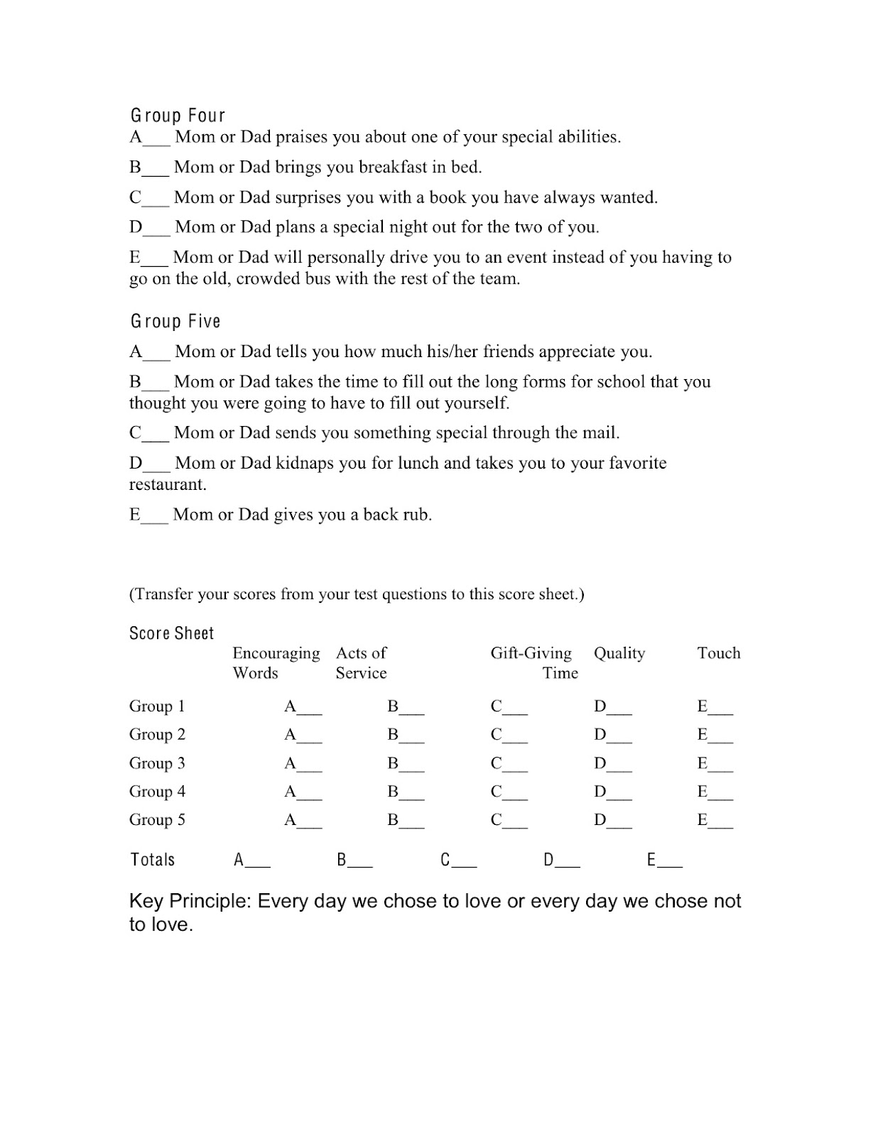 Free Printable 5 Love Languages Quiz Printable Party Favors
