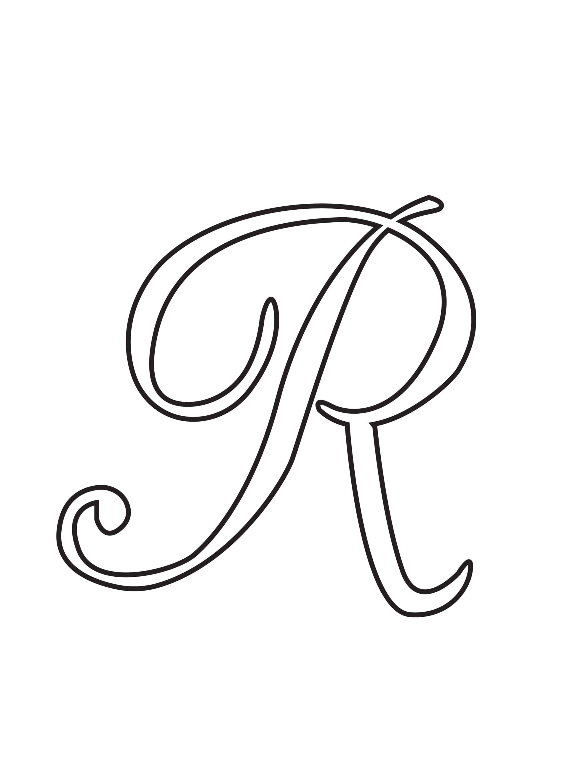 Free Printable Alphabet Letters Calligraphy Uppercase R