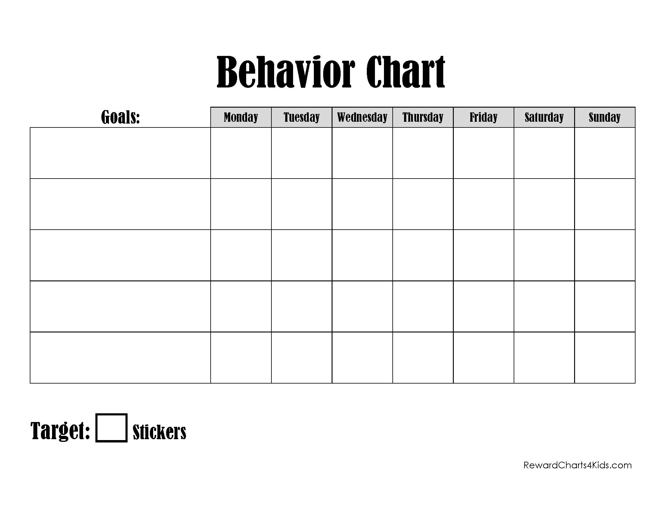 free printable daily behavior chart pdf