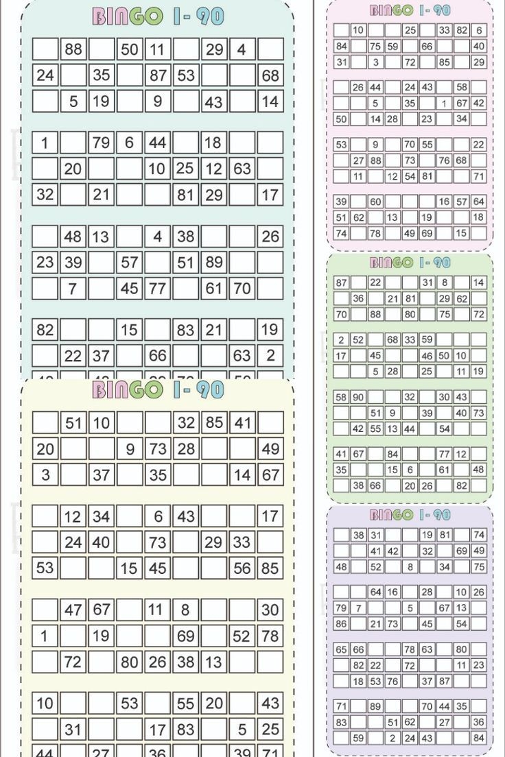 Free Printable Bingo Cards 1 90 PDF Included 
