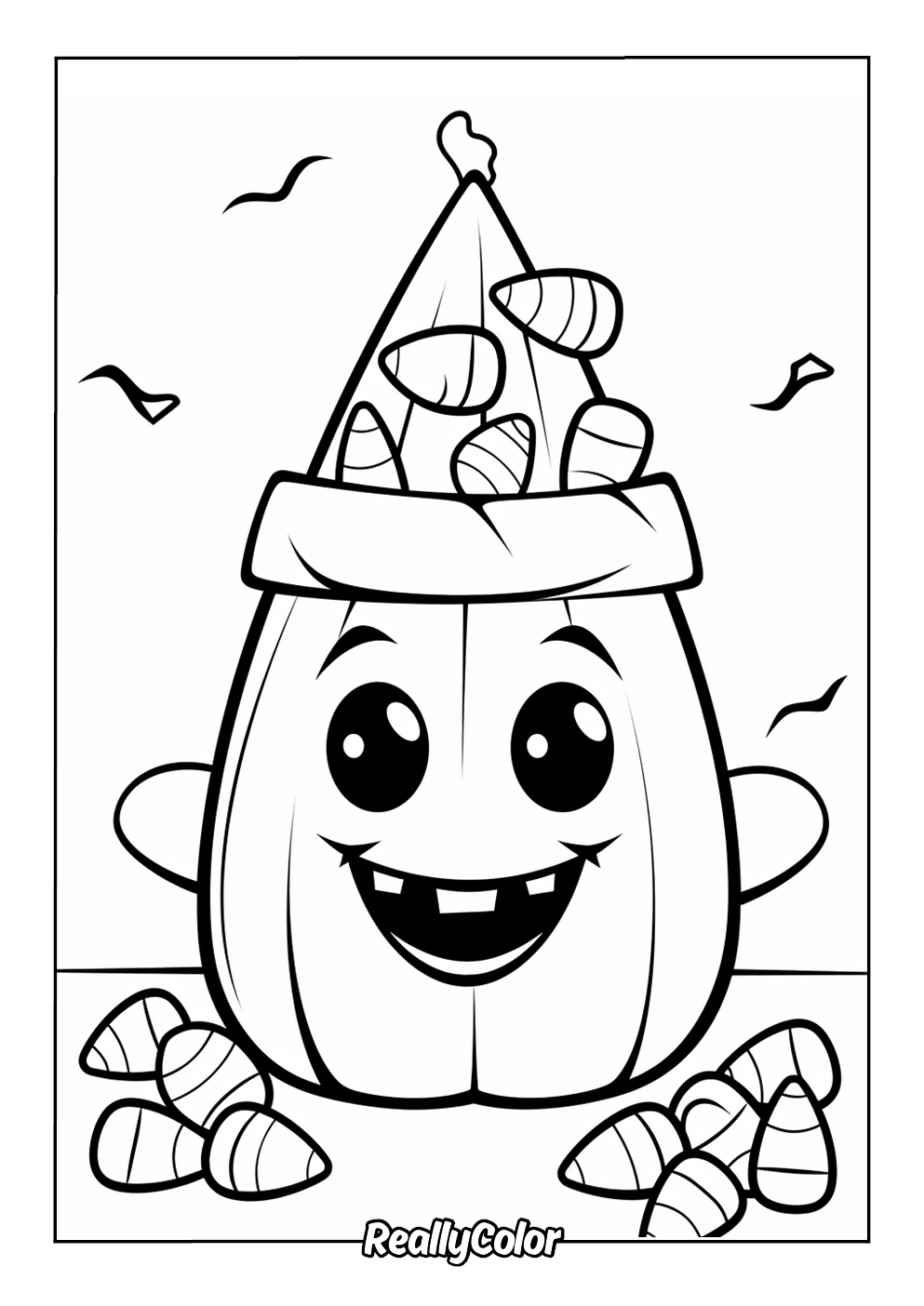 candy corn colouring page