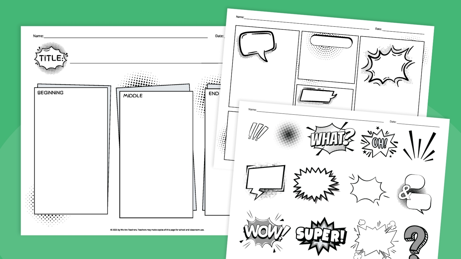 free comic strip template printable