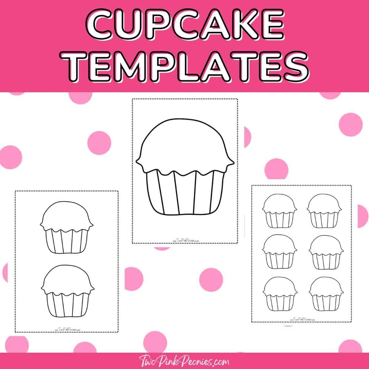outline cupcake template printable