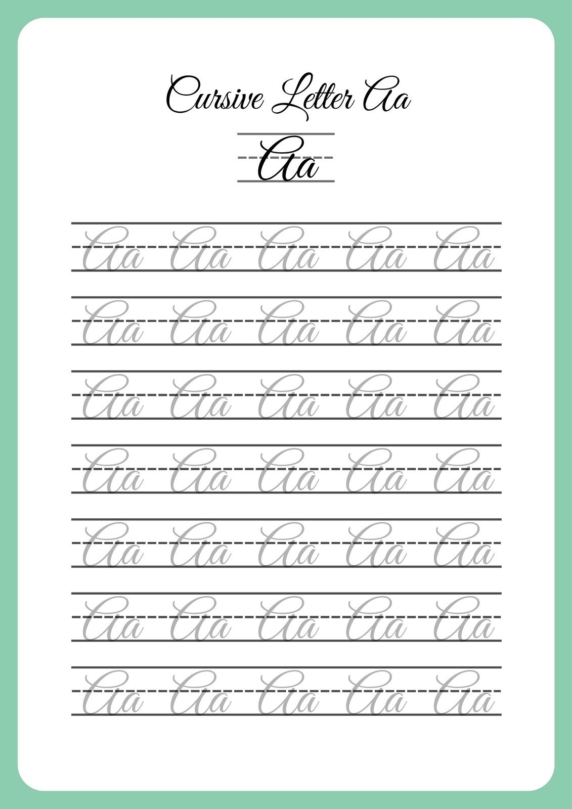 free printable cursive alphabet pdf