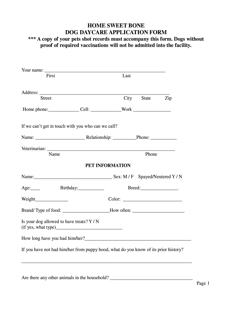 Free Printable Daycare Enrollment Forms Fill Out Sign Online DocHub