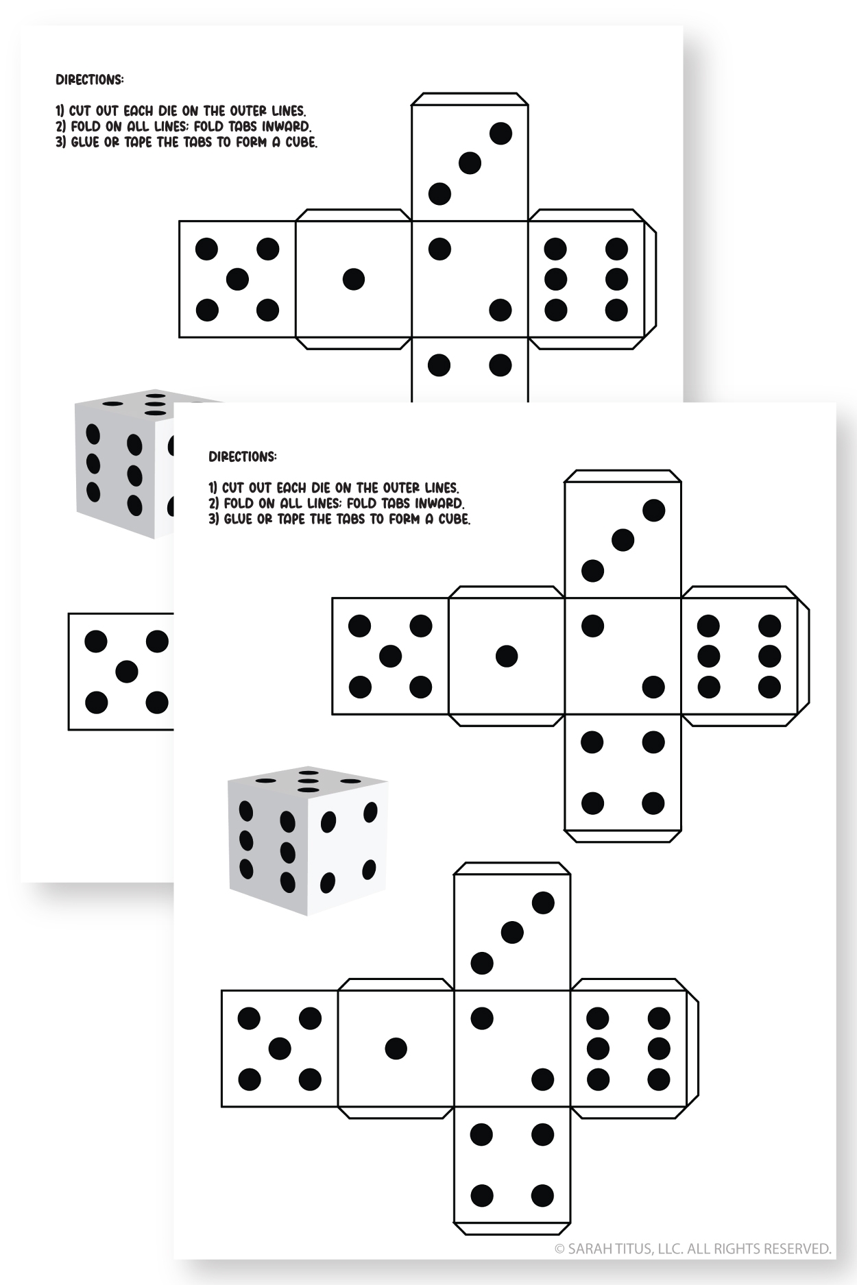 printable dice template