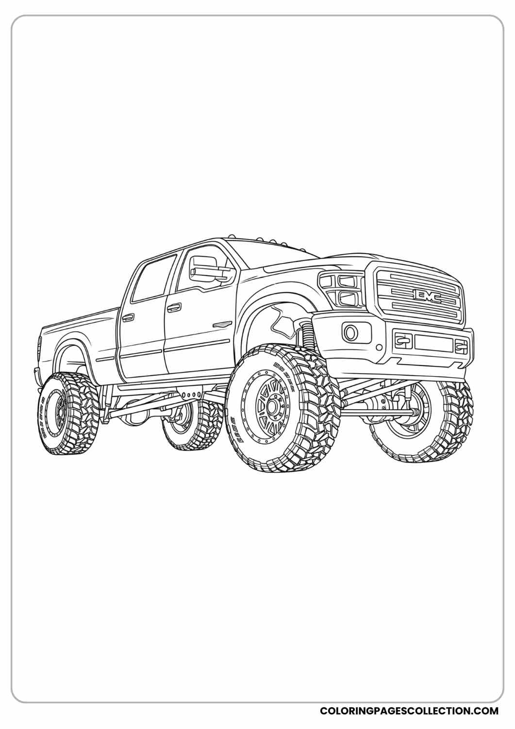 coloring page of a truck