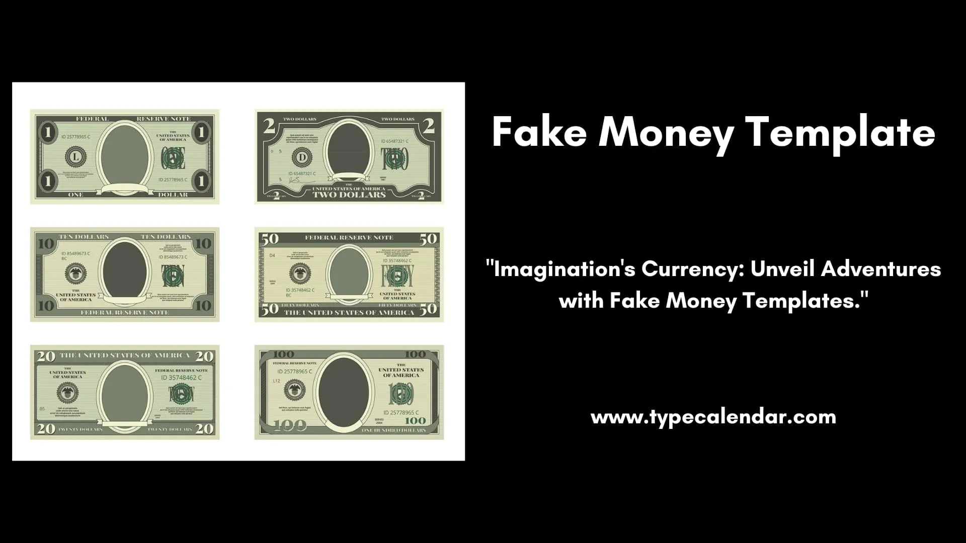 money template printable