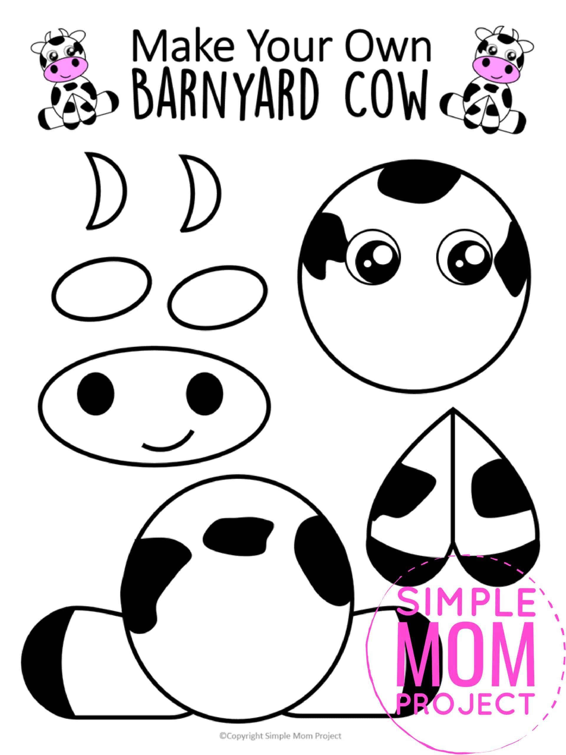printable cow template