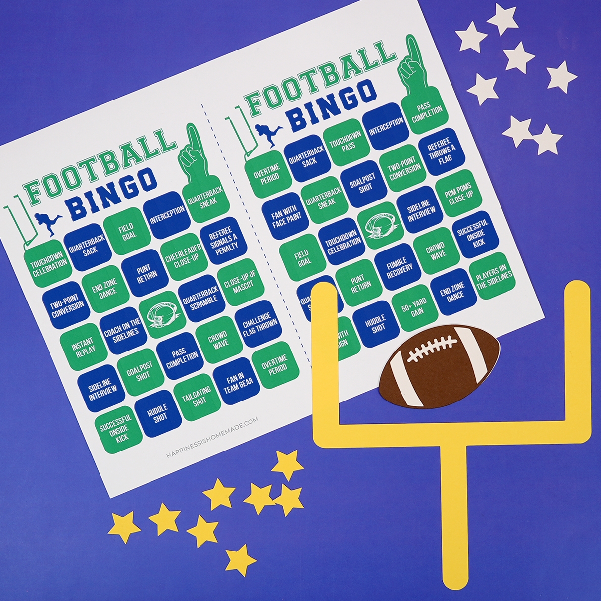 Free Printable Football Bingo Game Cards Happiness Is Homemade