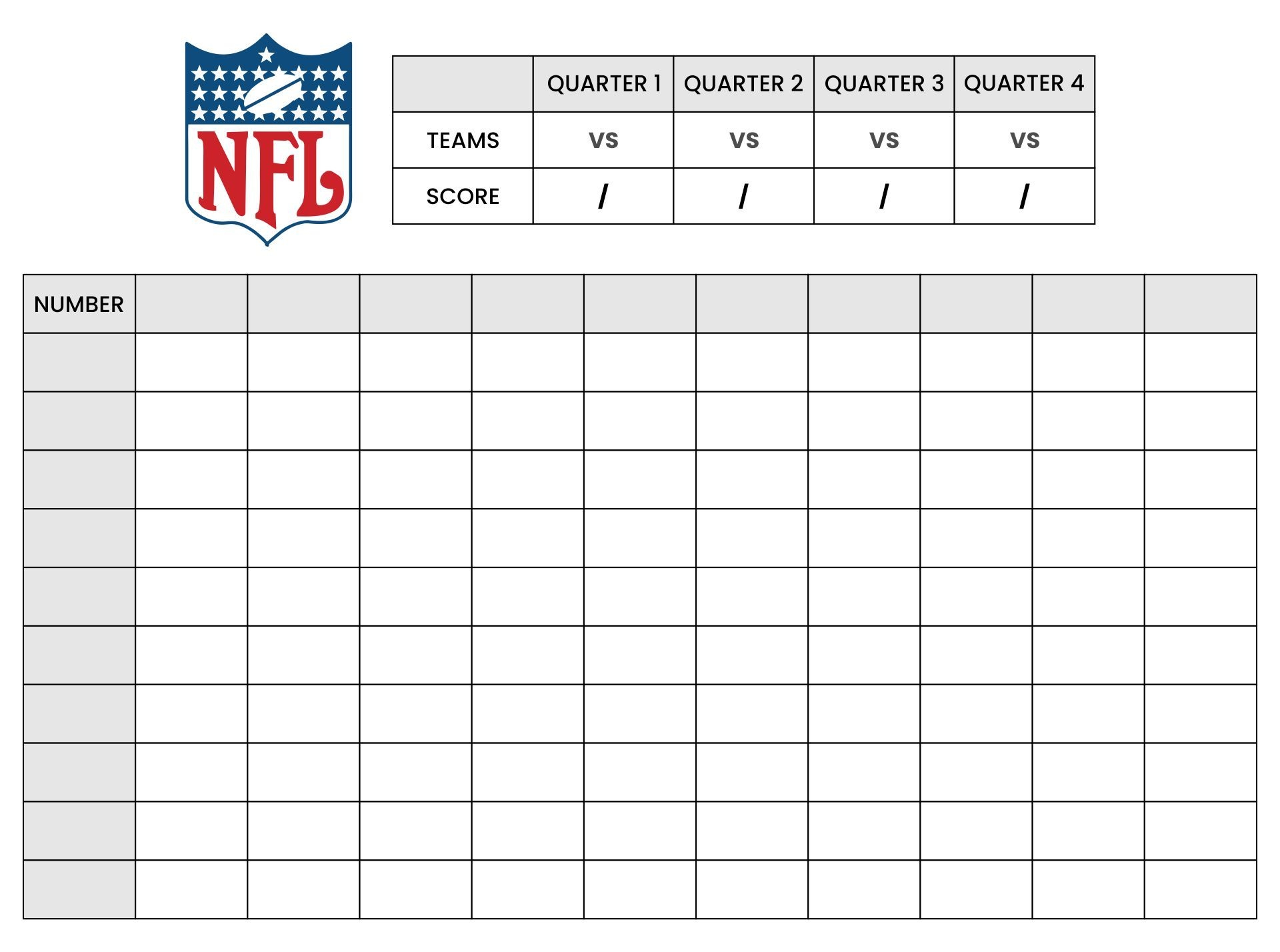 free printable super bowl squares template